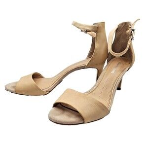 Gianni Bini Women's Ankle Strappy Heeled Highheels‎ Tan Sandal Open Toe Size 8